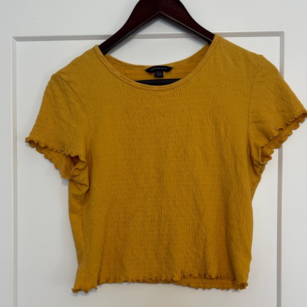 American Eagle Outfitters Mustard Short Sleeve Top